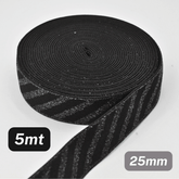 5 Meters Waistband Elastic Lurex Black 25mm - ACCESSOIRES LEDUC BV